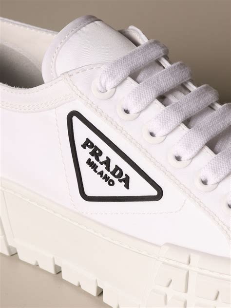 prada ladies trainers|prada white sneakers women's.